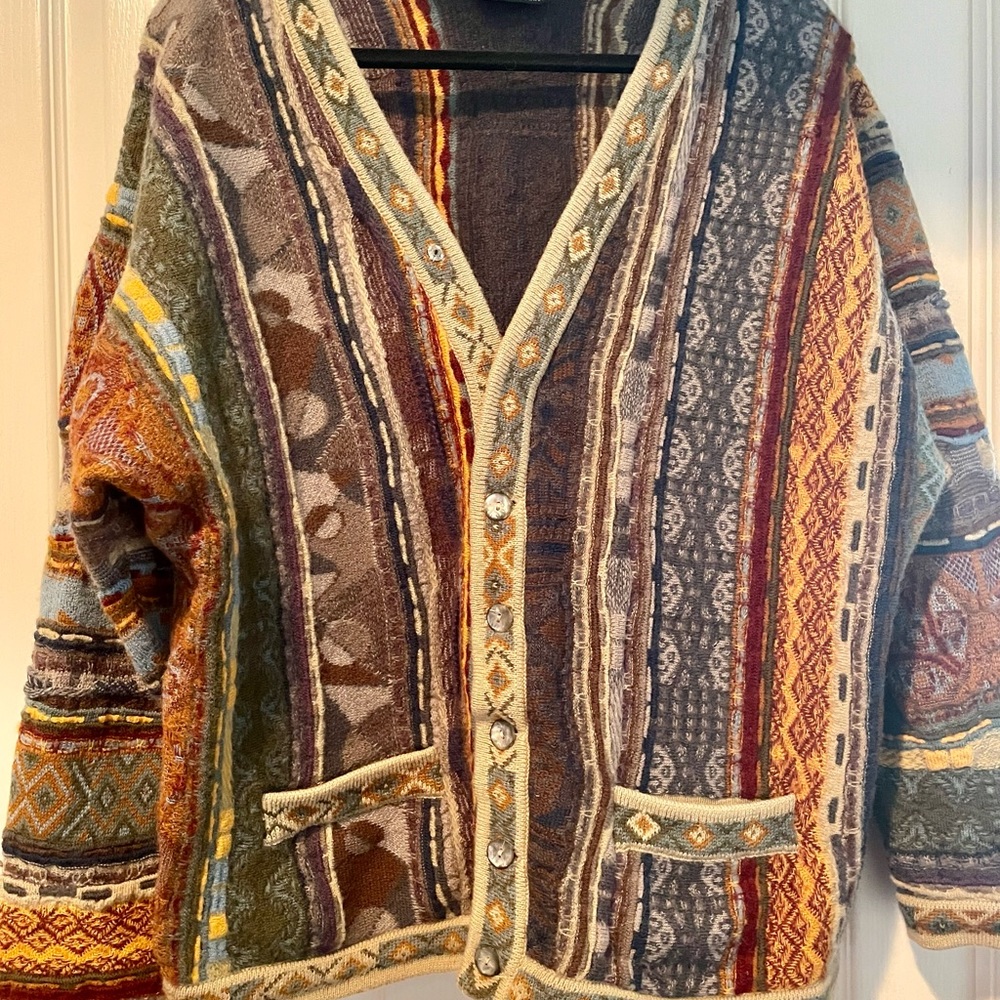 COOGI Vintage 90s Casino Biggie Multicolor 3D Print Chunky Sweater